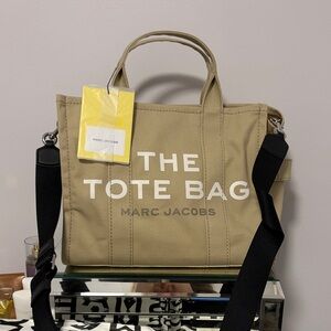 Marc Jacobs Beige Tote Bag with Black Strap